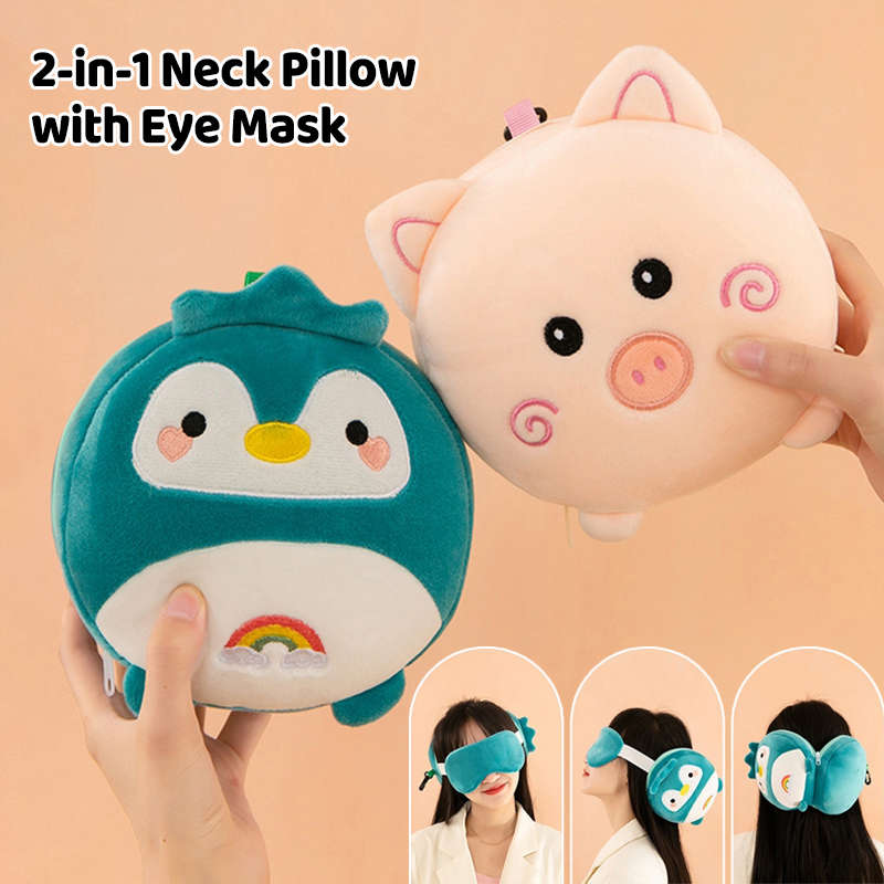 Travel Accessories Pillow - (BF06)Cartoon 2-In-1 Neck Pillow With Eye