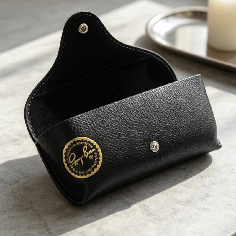 Travel Accessories Pouch For Women - Ray-Ban Leather Sunglasses Case Portable Snap