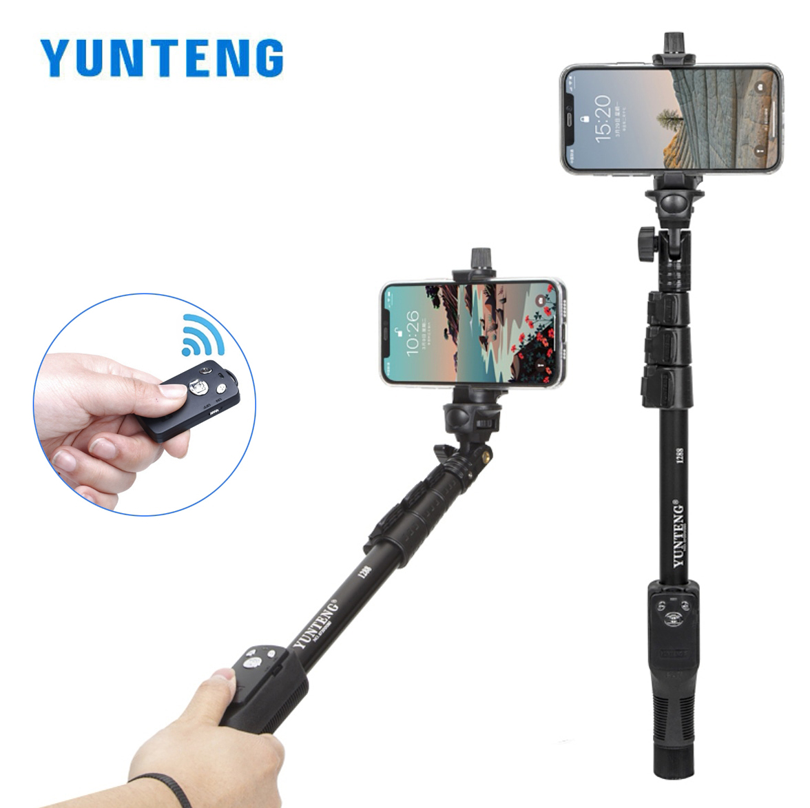 Travel Video Accessories - YUNTENG 1288 Selfie Sticks Handheld Monopod