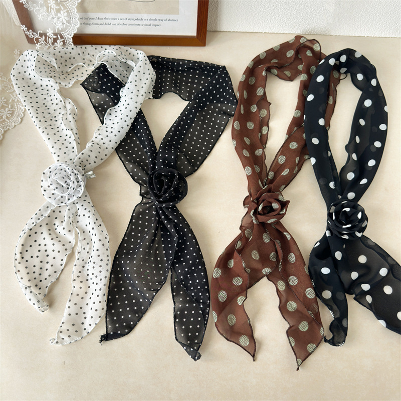 Polka Dot Fabric Hair Tie With - Travel Accessories For Young Women 评论和价格