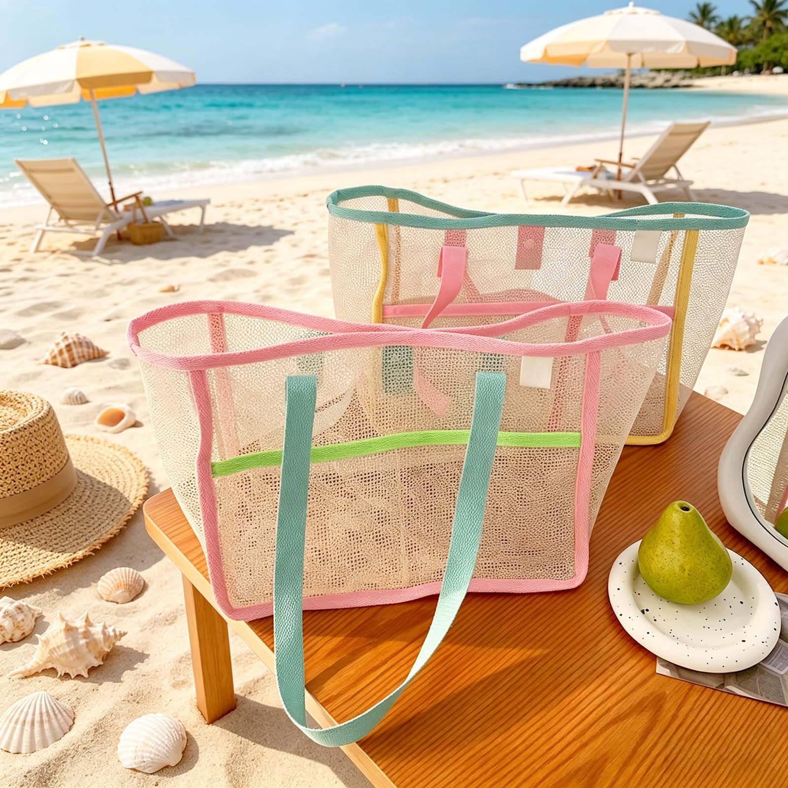 Beach Bags for Women Colorful  - Travel Accessories Us 评论和价格