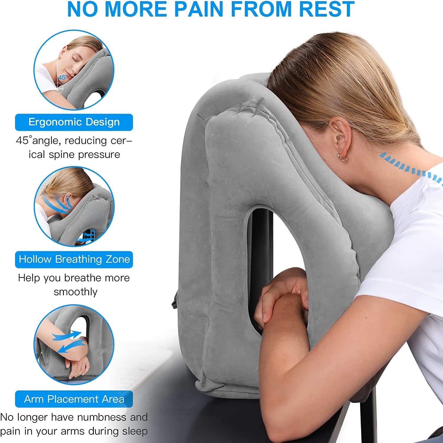 Inflatable Travel Pillow,Trave - Travel Accessories For Long Haul Flights 评论和价格