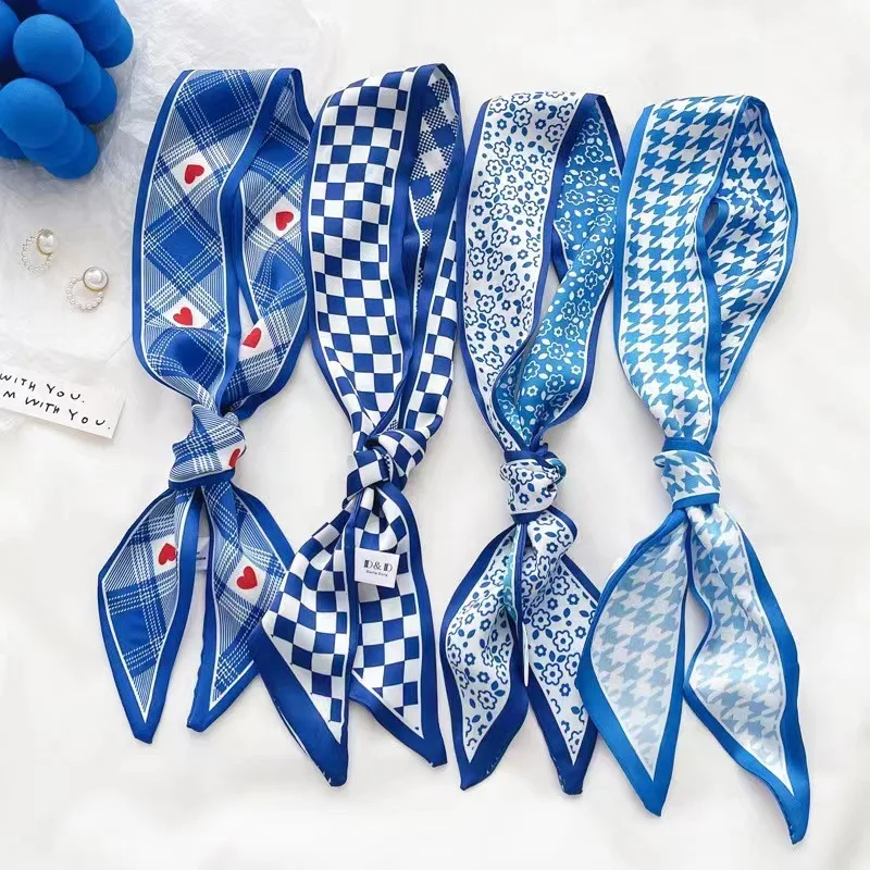 Klein blue silk scarf new chec - Travel Accessories Neck 评论和价格